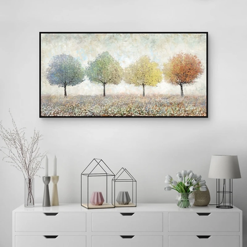 Transitional Trees Framed Canvas Art Print