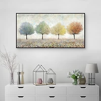 Transitional Trees Framed Canvas Art Print