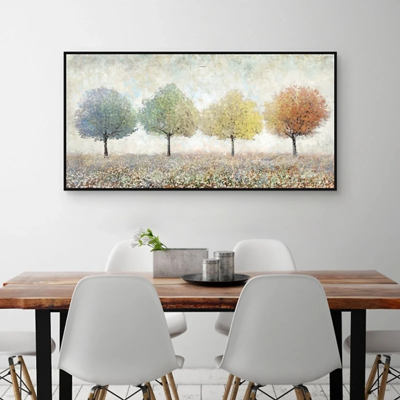 Transitional Trees Framed Canvas Art Print