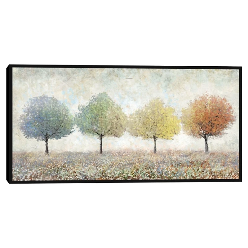 Transitional Trees Framed Canvas Art Print