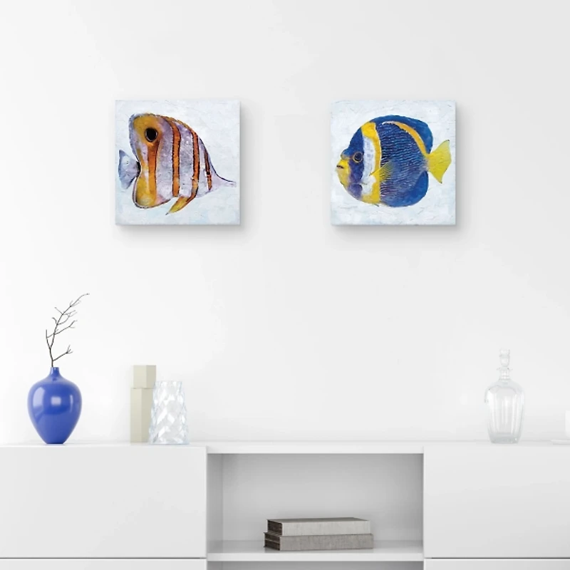 Ocean Fish Canvas Art Prints, Set of 2