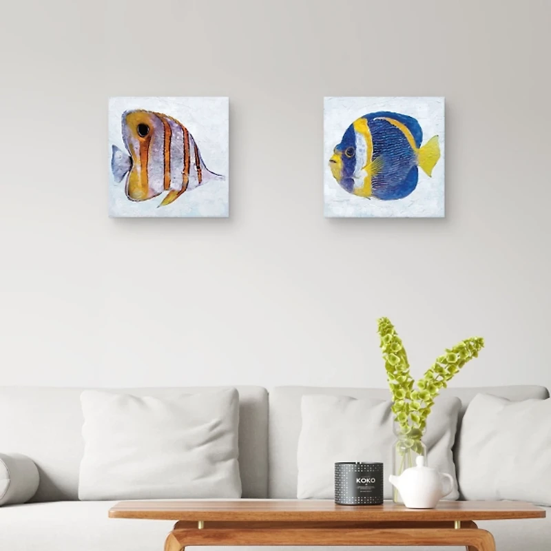 Ocean Fish Canvas Art Prints, Set of 2