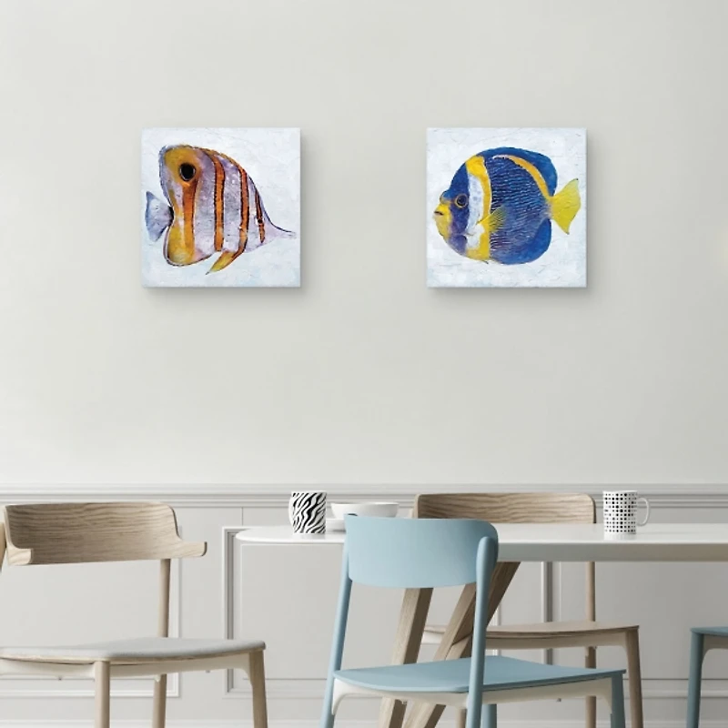 Ocean Fish Canvas Art Prints, Set of 2