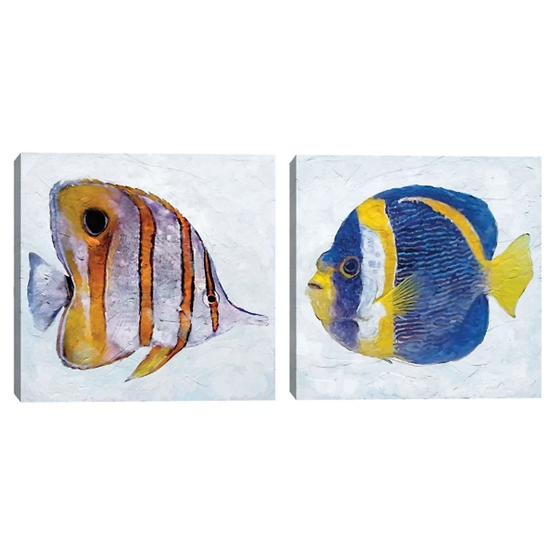 Ocean Fish Canvas Art Prints, Set of 2