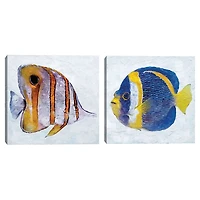 Ocean Fish Canvas Art Prints, Set of 2