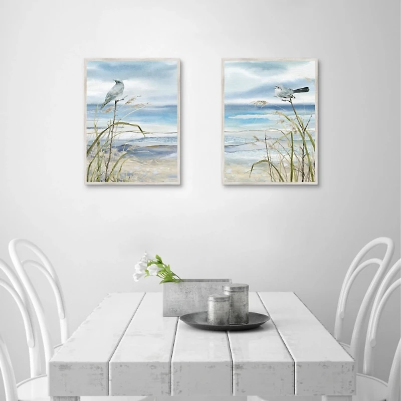 Seaside Rest Framed Canvas Art Prints, Set of 2