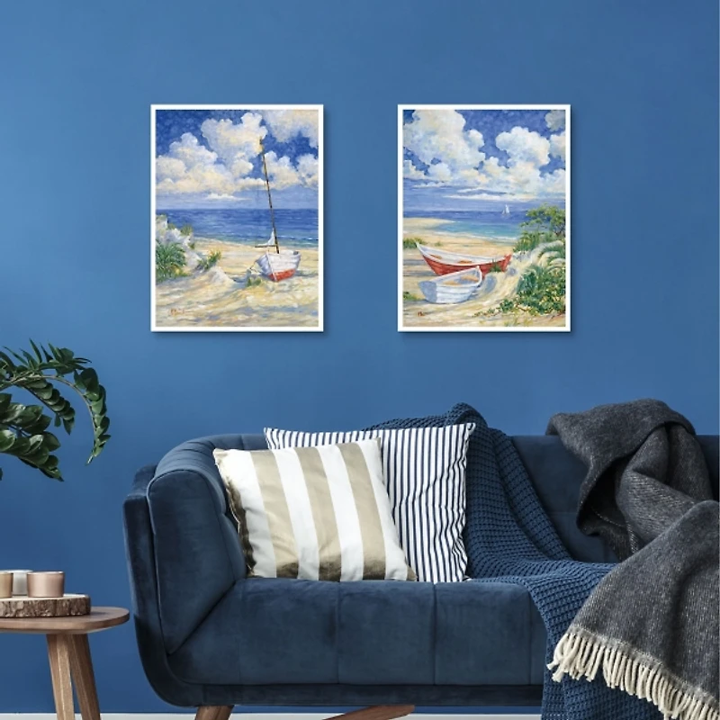 Costa Del Sol Framed Canvas Art Prints, Set of 2