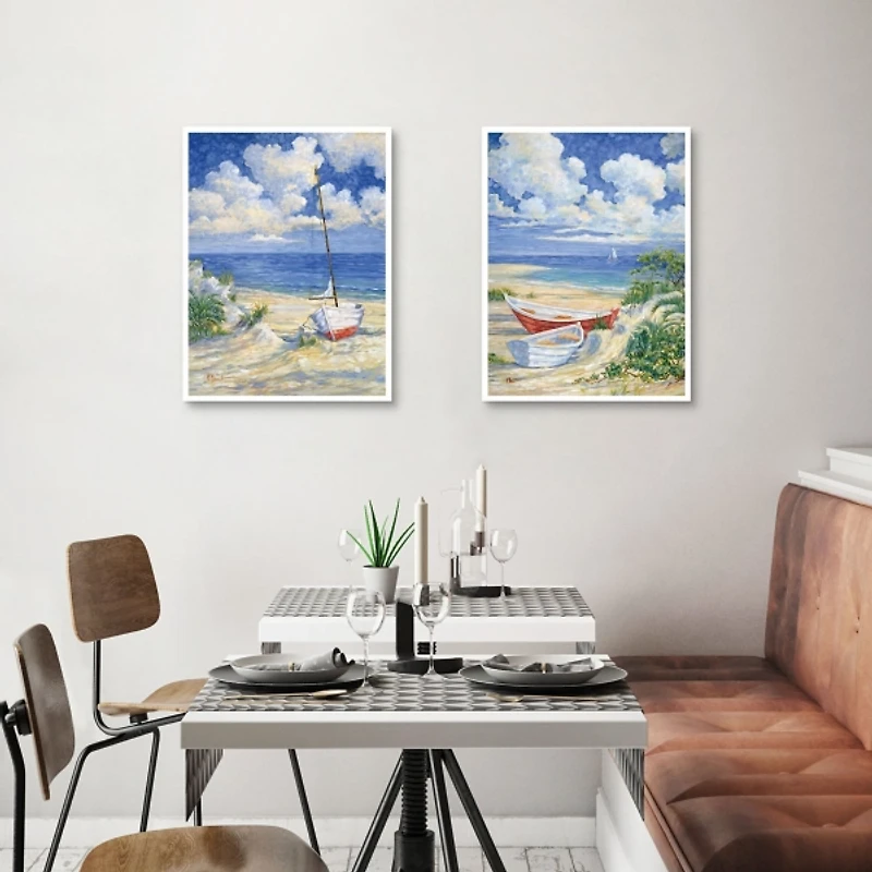 Costa Del Sol Framed Canvas Art Prints, Set of 2