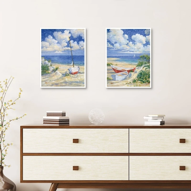 Costa Del Sol Framed Canvas Art Prints, Set of 2