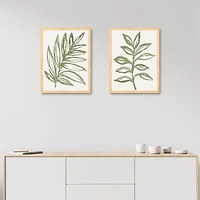 Nature in Sage Framed Canvas Art Prints, Set of 2