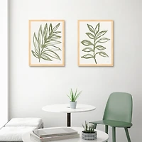 Nature in Sage Framed Canvas Art Prints, Set of 2