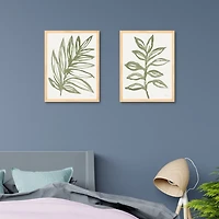 Nature in Sage Framed Canvas Art Prints, Set of 2