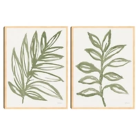 Nature in Sage Framed Canvas Art Prints, Set of 2