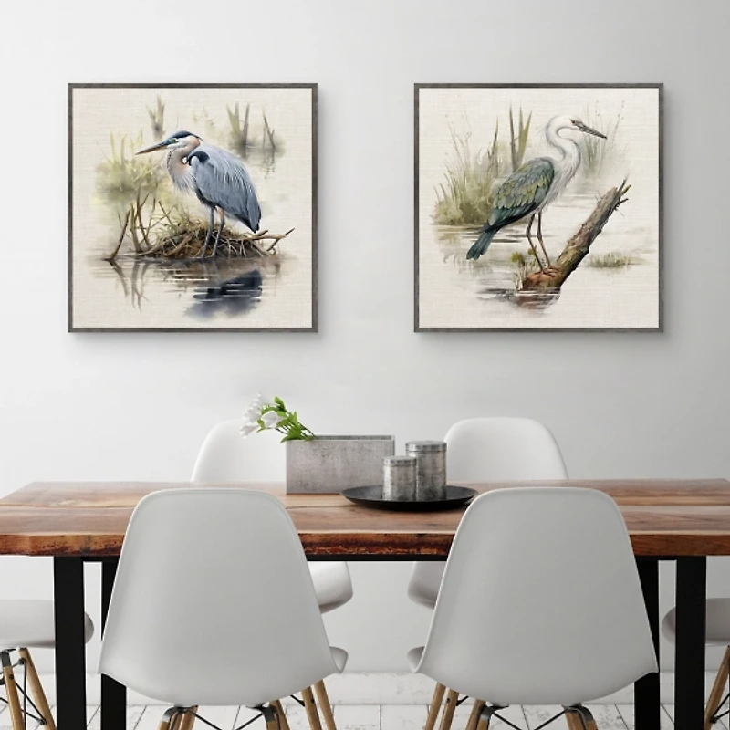 Seabird Portrait Framed Canvas Prints, Set of 2