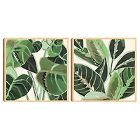 Jungle Close Up Framed Canvas Art Prints, Set of 2