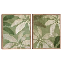 Golden Palms Framed Canvas Art Prints, Set of 2