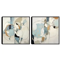 Blue Rhythms Framed Canvas Art Prints, Set of 2