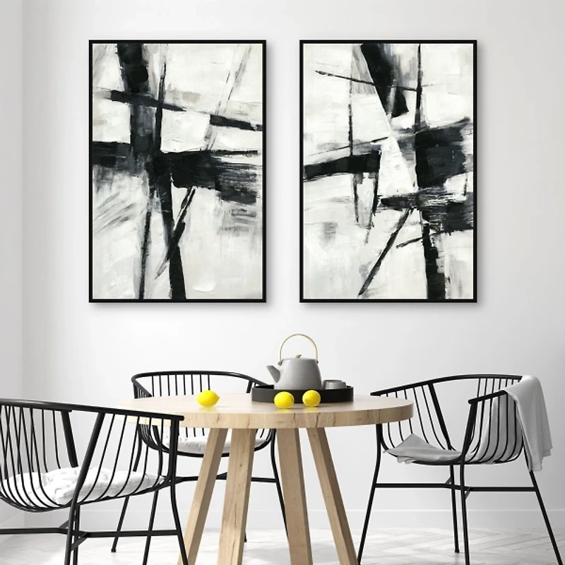 Brushed Away Framed Canvas Art Prints, Set of 2