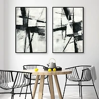Brushed Away Framed Canvas Art Prints, Set of 2