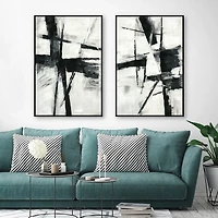 Brushed Away Framed Canvas Art Prints, Set of 2