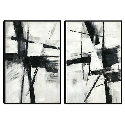Brushed Away Framed Canvas Art Prints, Set of 2