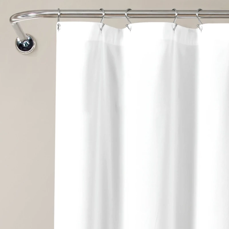 Allison White Ruffle Shower Curtain