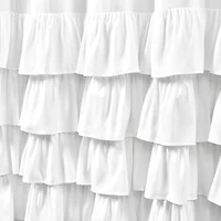 Allison White Ruffle Shower Curtain