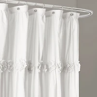 Darla White Floral Shower Curtain