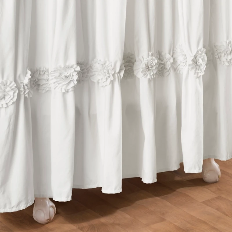 Darla White Floral Shower Curtain
