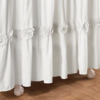 Darla White Floral Shower Curtain