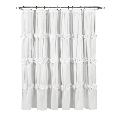 Darla White Floral Shower Curtain