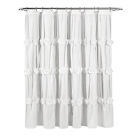 Darla White Floral Shower Curtain