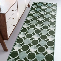 Dula Sage Green Washable Runner, 2x7