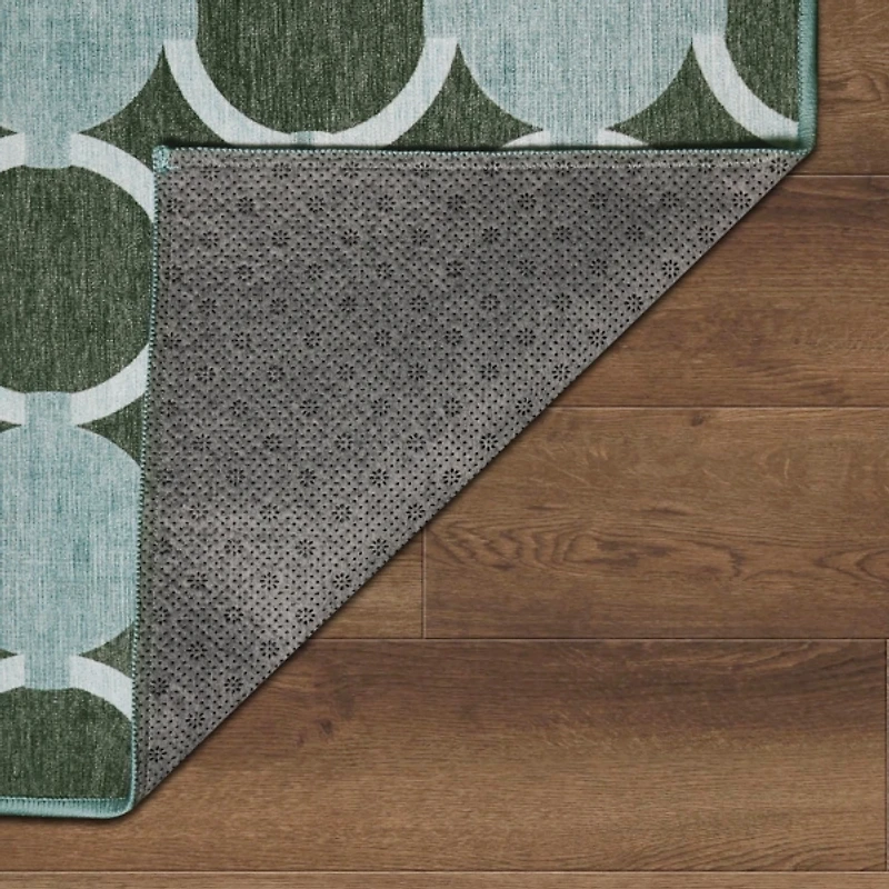 Dula Sage Green Washable Area Rug, 5x7