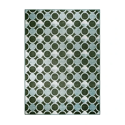 Dula Sage Green Washable Area Rug, 5x7