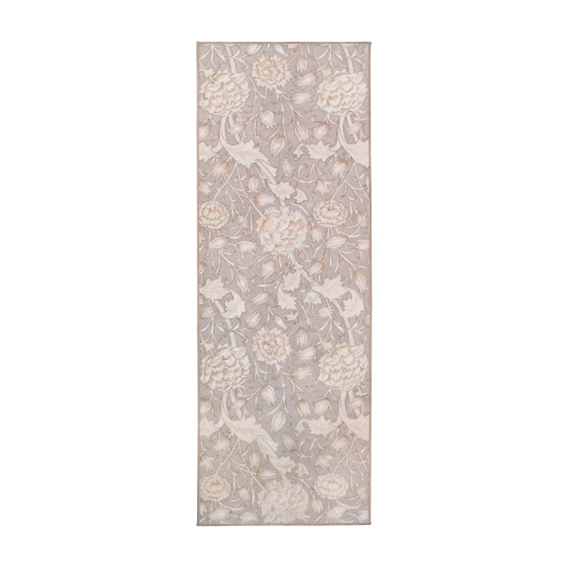 Kalini Natural Floral Washable Runner, 2x7