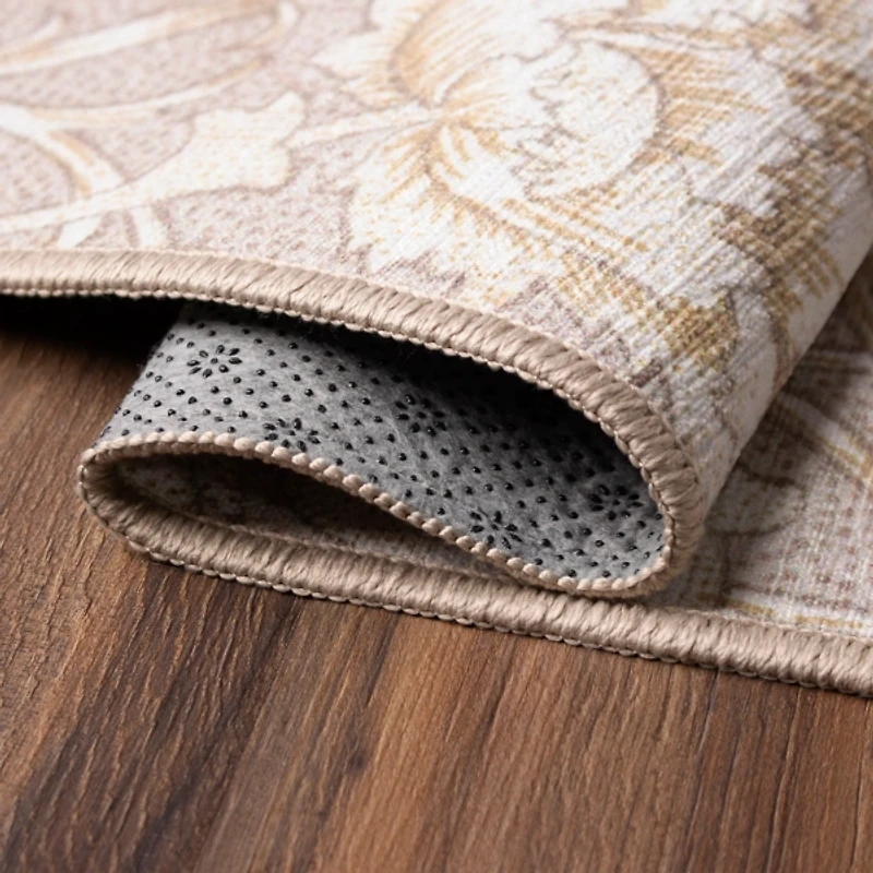 Kalini Natural Floral Washable Area Rug, 5x7