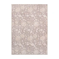 Kalini Natural Floral Washable Area Rug, 5x7