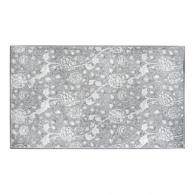 Kalini Gray Floral Washable Area Rug, 3x5