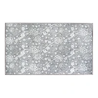 Kalini Gray Floral Washable Area Rug, 3x5