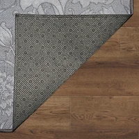 Kalini Gray Floral Washable Area Rug, 5x7
