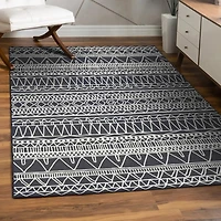 Gray Chelsea Geometric Washable Area Rug, 5x7