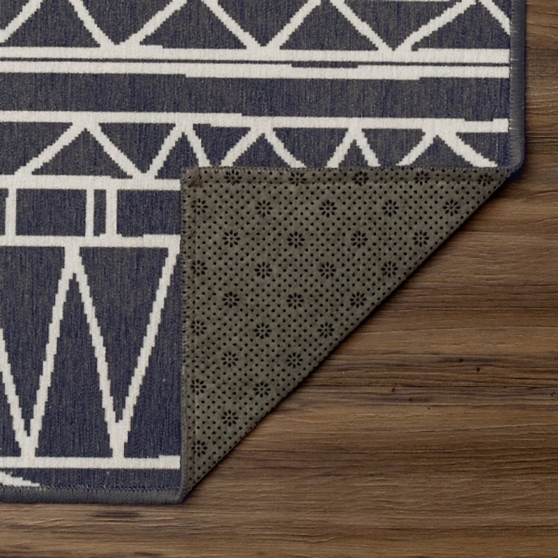 Gray Chelsea Geometric Washable Area Rug, 5x7