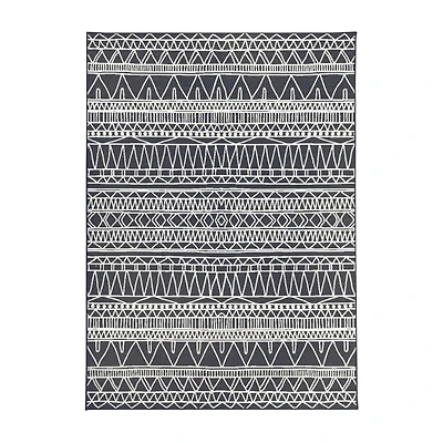 Gray Chelsea Geometric Washable Area Rug, 5x7