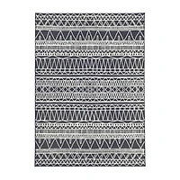 Gray Chelsea Geometric Washable Area Rug, 5x7