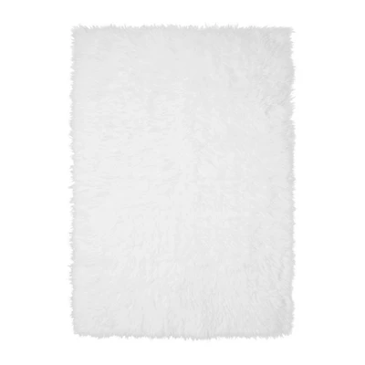 White Shag Washable Area Rug, 5x7