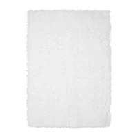 White Shag Washable Area Rug, 5x7