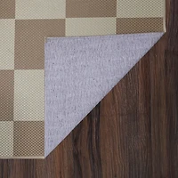 Jaya Natural Checkered Washable Area Rug, 5x7