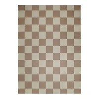 Jaya Natural Checkered Washable Area Rug, 5x7