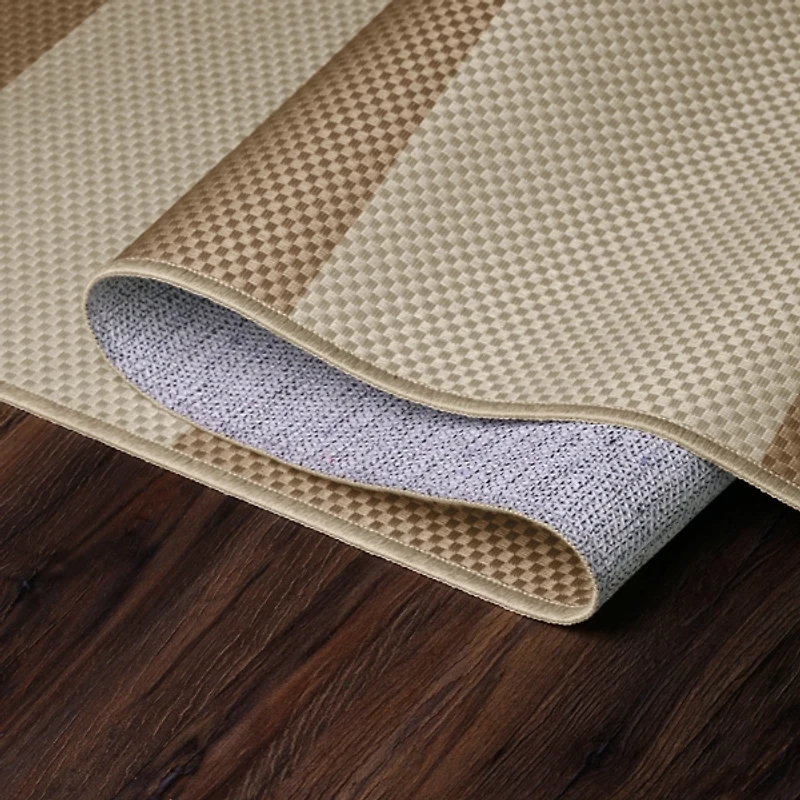 Anika Natural Striped Washable Area Rug, 5x7